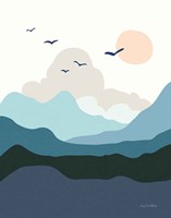 Hills and Valleys II Blue Fine Art Print