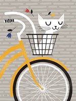 Cruising Cat Yellow Fine Art Print