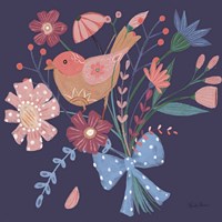 Royal Birds V Purple Framed Print