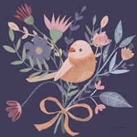 Royal Birds III Purple Framed Print