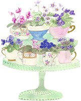 Floral Tea Cups Fine Art Print