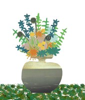 Soft Blooms In Gray Vase Fine Art Print