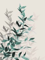 Green Tonal Leaves I Framed Print