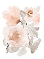 Peach Tranquil Florals I Framed Print