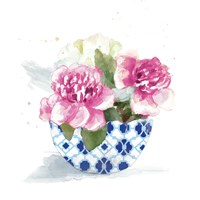 Peonies In A Bowl I Framed Print