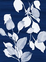 Simple Leaves on Navy Fine Art Print