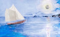 Sailing In Moonlight Fine Art Print