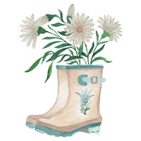 Floral Rain Boots Fine Art Print