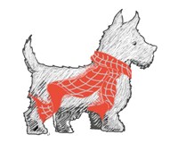 Westie With Scarf Fine Art Print