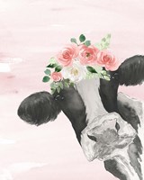 Crowned Cow on Pink Fine Art Print