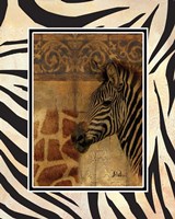 Elegant Safari with Border I (Zebra) Fine Art Print