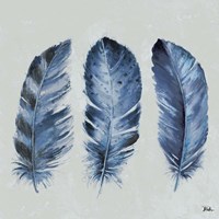Indigo Feathers II Framed Print