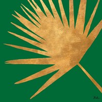 Gold Organic On Green Fine Art Print