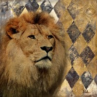 Golden Safari IV (Lion) Fine Art Print