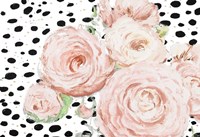 Soft Romance on Black Dots Fine Art Print