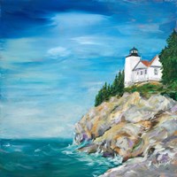 Lighthouse on the Rocky Shore II Fine Art Print