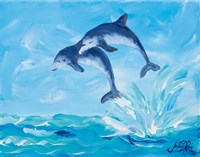 Soaring Dolphins I Framed Print