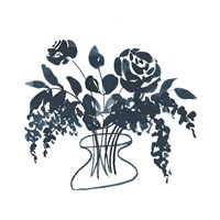 Indigo Floral Study I Fine Art Print