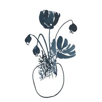 Indigo Floral Study II Fine Art Print