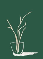 Small Branch Display On Green Fine Art Print