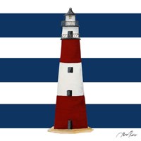 Nautical Stripe Lighthouse Fine Art Print