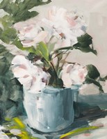 Peonies in Blue Vase Fine Art Print