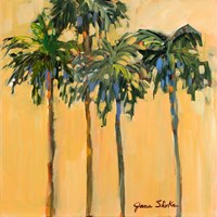 Tropical Palms on Yellow Fine Art Print