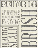 Bath Reminders in Gray I Framed Print