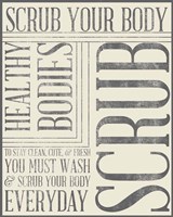 Bath Reminders in Gray II Framed Print