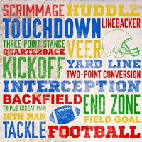 Colorful Football Typography Framed Print