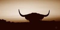 Bull Set Sepia Crop Fine Art Print