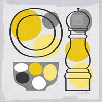 Modern Kitchen Square II Yellow Framed Print