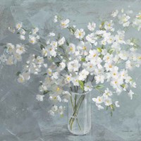 Fresh White Bouquet Gray Crop Fine Art Print