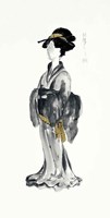 Geisha I Black and Gold Fine Art Print