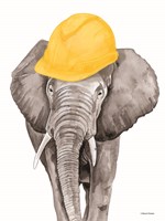 Construction Elephant Framed Print