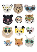 Big Cats In Fancy Glasses Fine Art Print