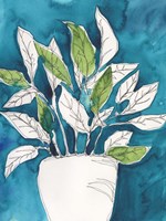 Green Leaves in Pots II Framed Print