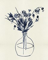 Indigo Floral Vase I Fine Art Print