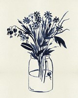 Indigo Floral Vase II Fine Art Print