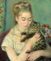 Woman with Cat (Femme au chat), 1875 Fine Art Print
