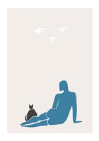 Woman and Cat Fine Art Print