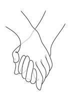 Holding Hands Lines Fine Art Print