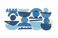 Crowded Forms blue I Fine Art Print