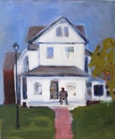 Figure with White House Fine Art Print