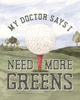 Golf Days neutral portrait I-More Greens Framed Print