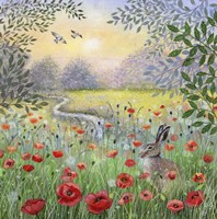 Hare and Poppies Fine Art Print