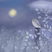 Yellow Moon and Little Owl Fine Art Print