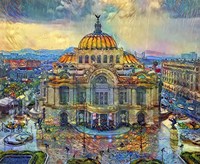 Mexico City Palace of Fine Arts in the rain Fine Art Print