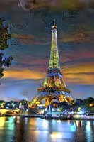 Paris France Eiffel Tower at sunset Fine Art Print