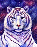 Among the Stars - Cosmic White Tiger Fine Art Print
